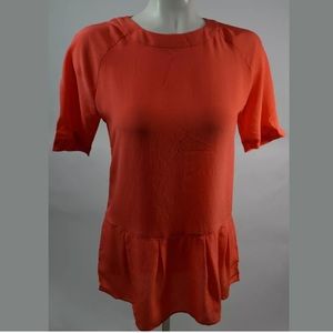 🎉Trina Turk Size Small Blouse Peplum Orange
